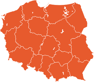 mapa polski pomarańczwa