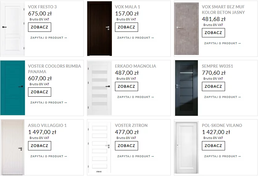 Wybór drzwi wewnętrznych