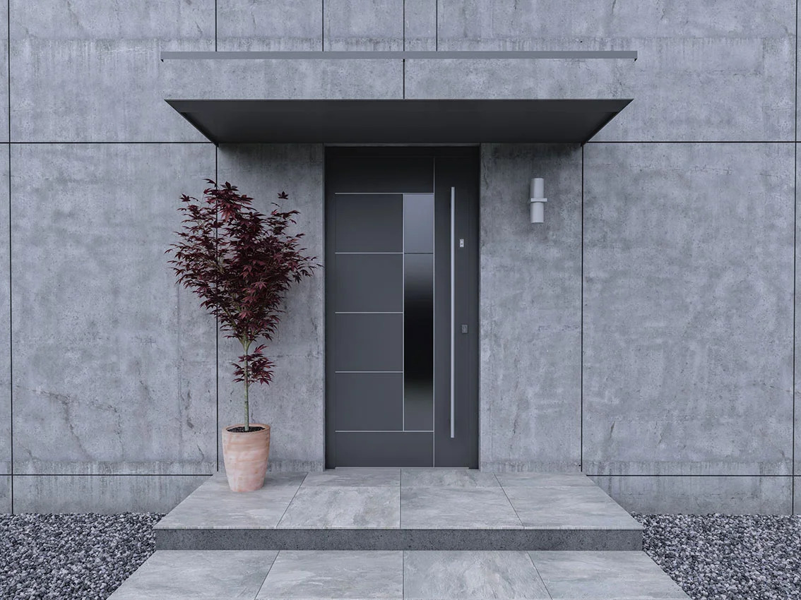 Antracytowe drzwi zewnętrzne
