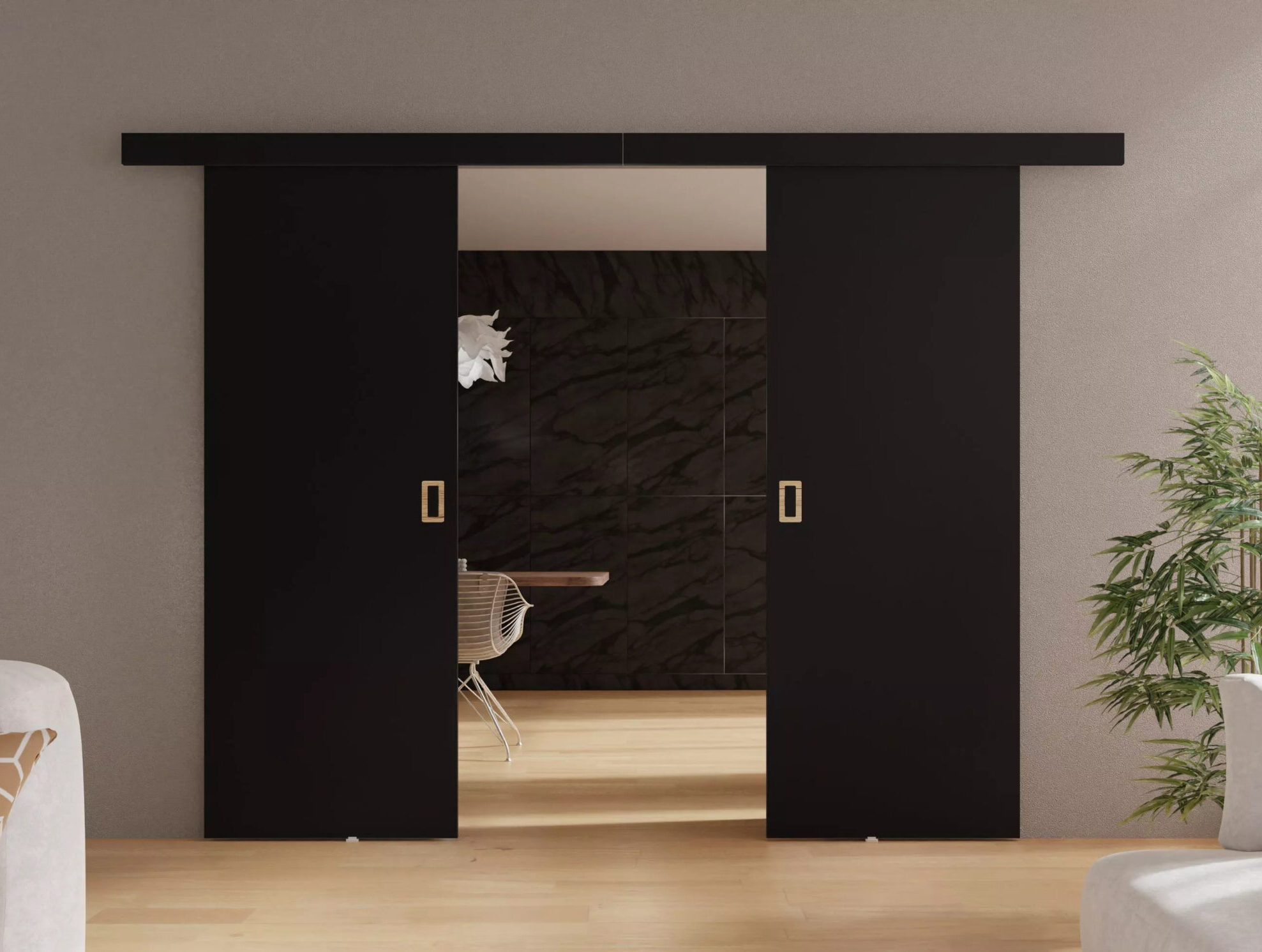 Drzwi przesuwne dwuskrzydłowe