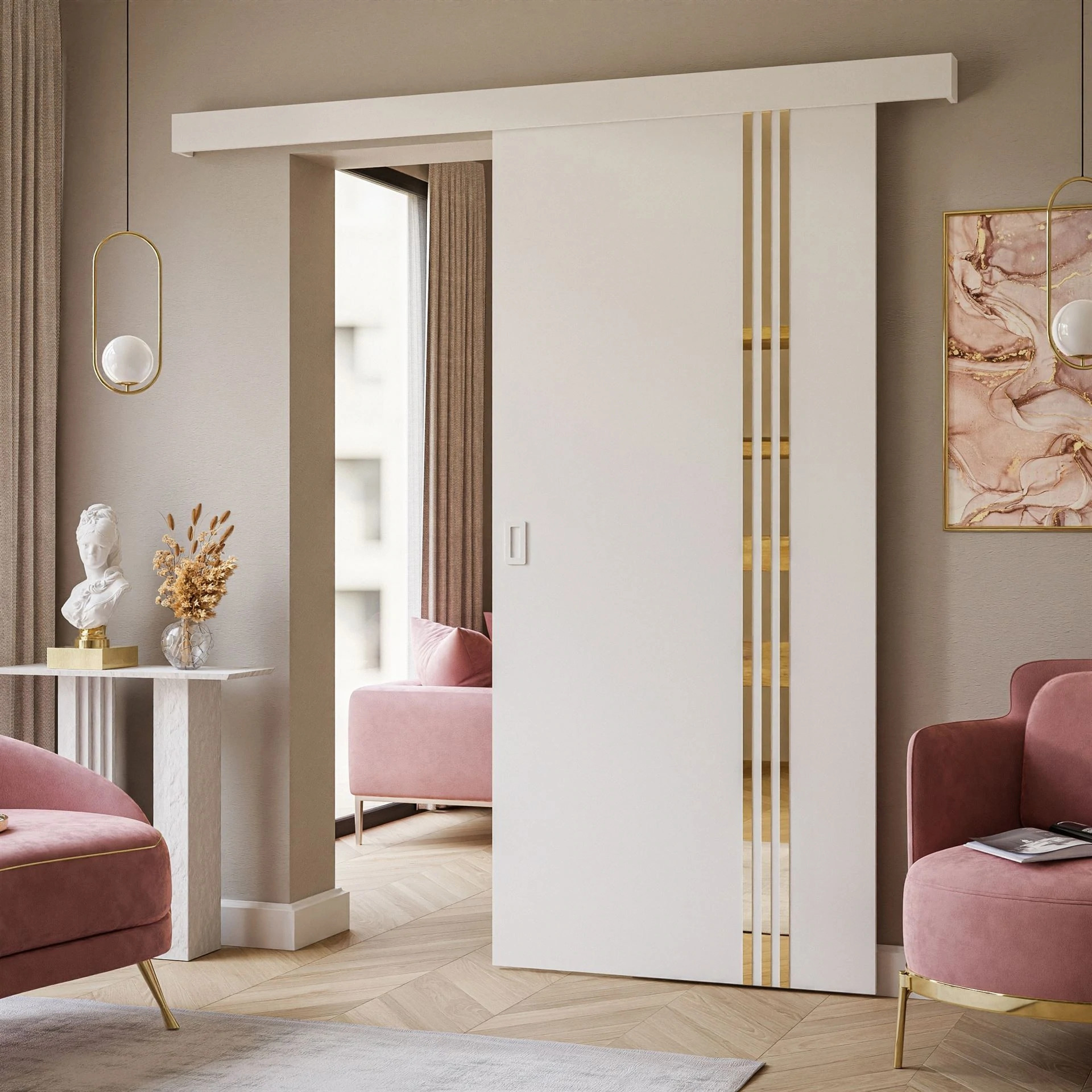 Drzwi przesuwne białe