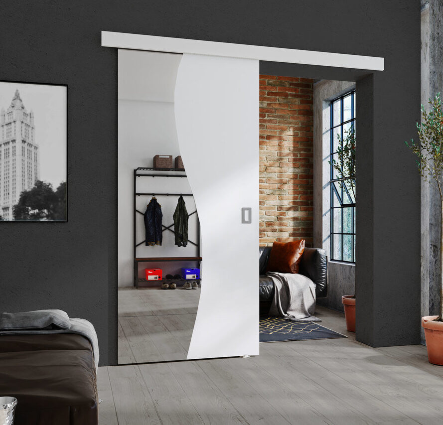 Przesuwne drzwi z lustrem